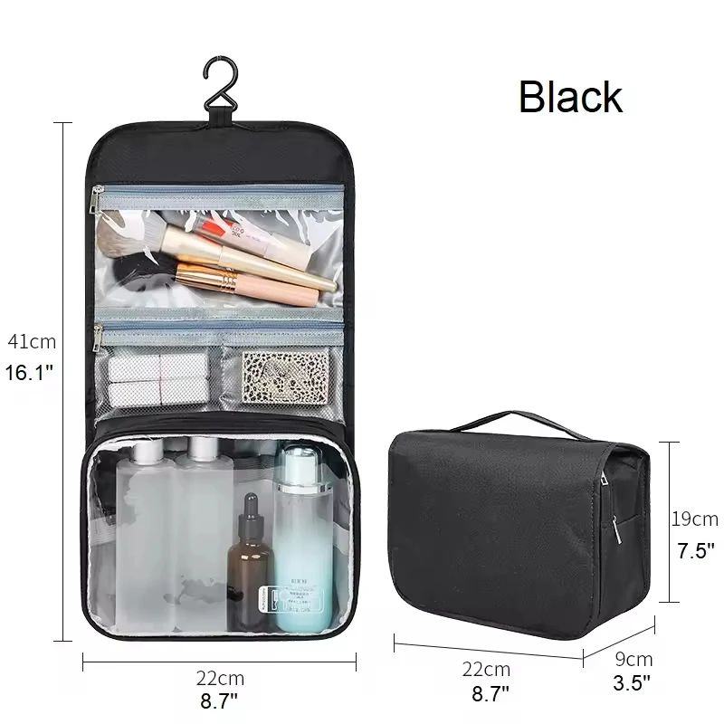 Women Travel Makeup Essentials With Hanging Hook Multifunction For Ladies