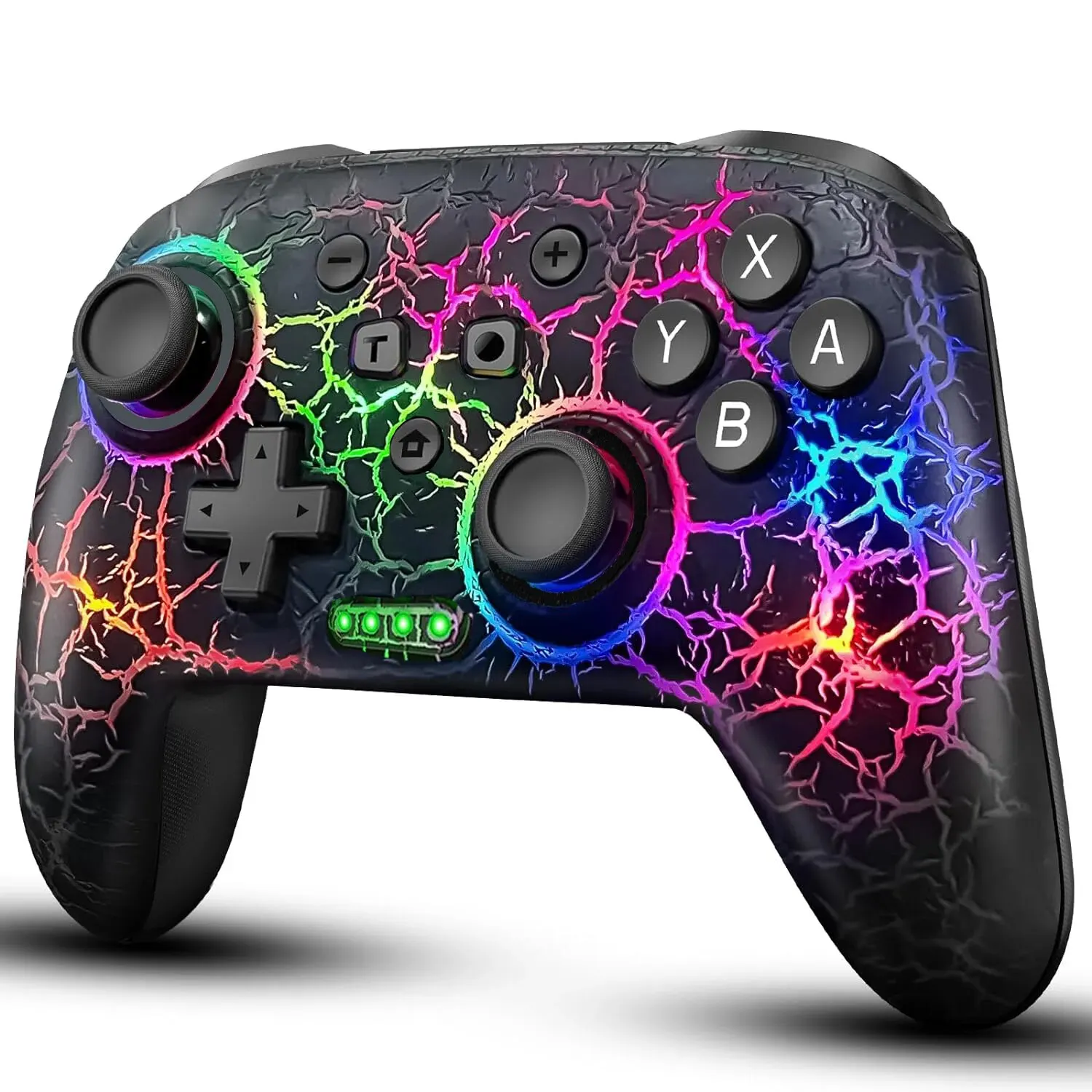 Altı eksenli jiroskop çift titreşim RGB kablosuz Gamepad LED çatlak süreci için Nintendo anahtarı TV kutusu PS3 PC Joystick denetleyicisi