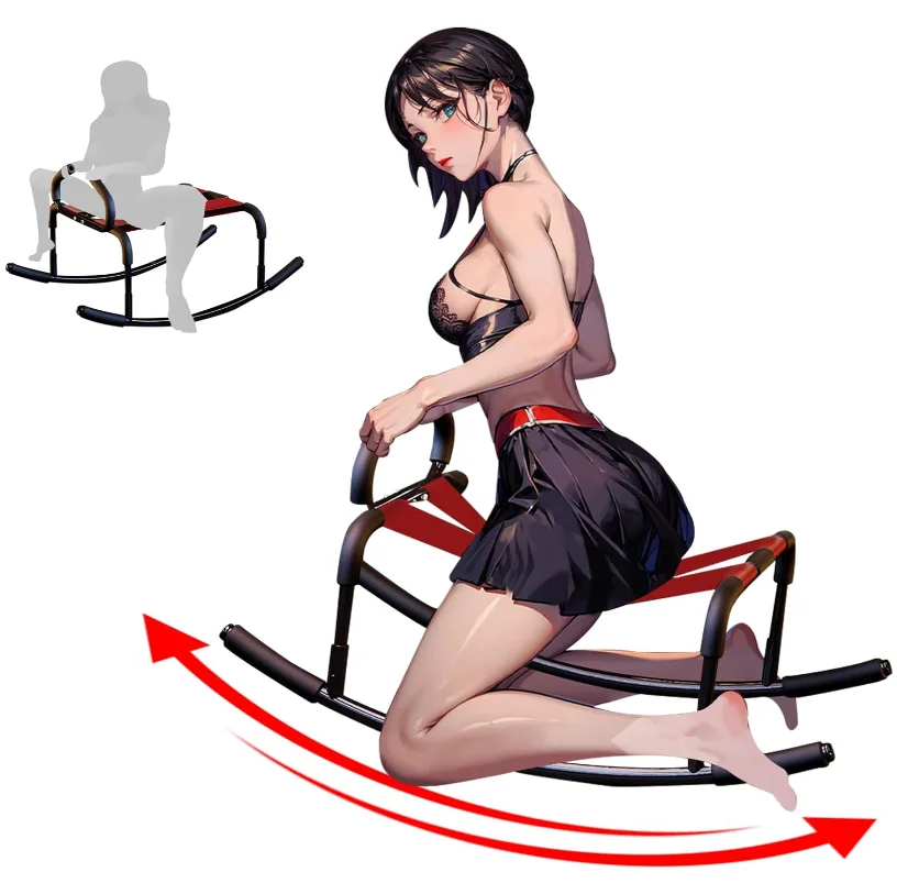 Elastic BDSM Sex Chair Adjustable Height Sex Bench Bouncing Mount Stool Weightless Position Bouncer Chair with Handrail