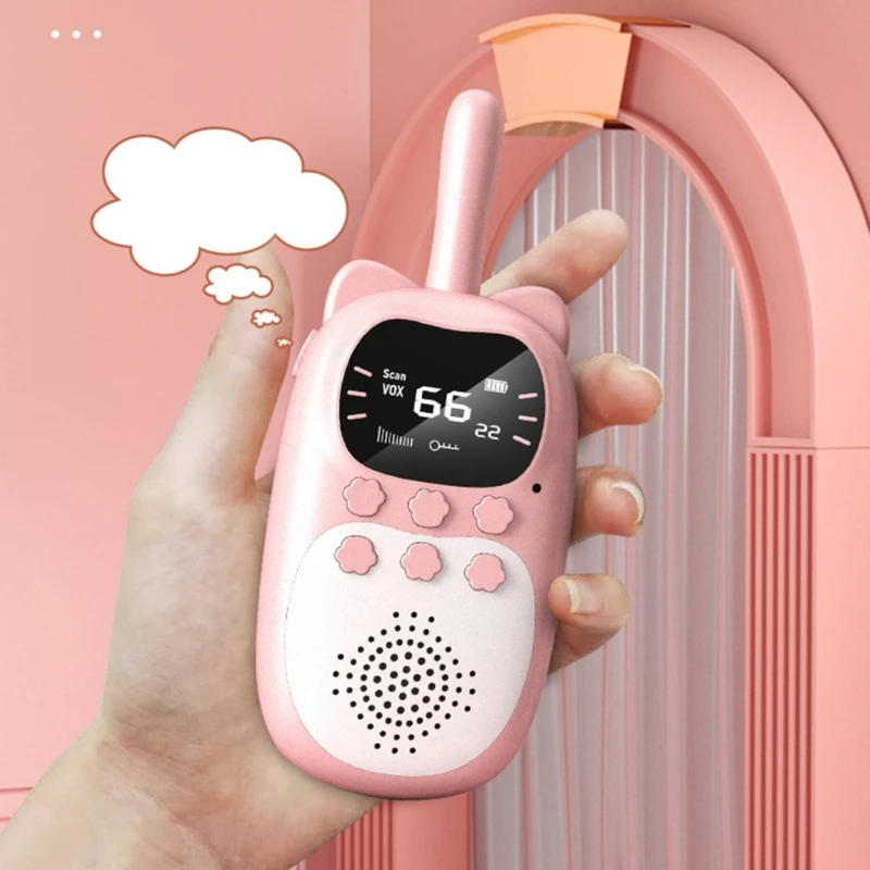 USB Walkie Talkie Early Educational Toy for Child with Flashlight Kids Electronic Rechargeable Walkie Talkie Toy 2PCS 3