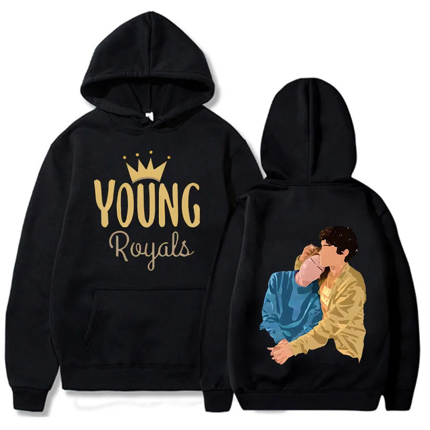 

Young Royals Simon and Wilhelm Print Fleece Oversized Hoodies Men Fashion Hip Hop Unisex Essentials Pullovers Hoody Long Sleeve