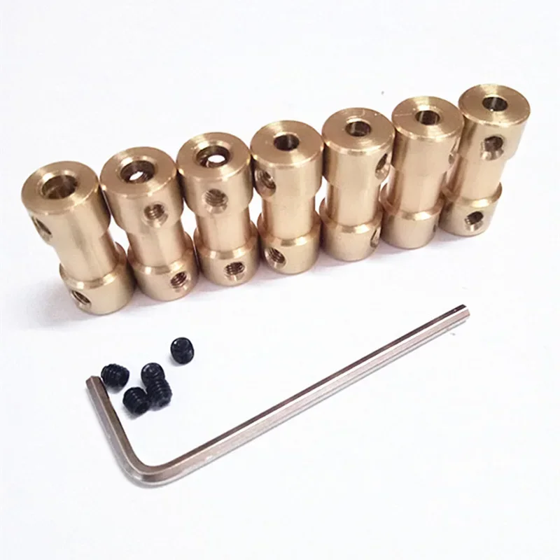 1pcs 2mm/2.3mm/3mm/3.17mm/4mm/5mm/6mm Brass Connecting Shaft Motor Drive Connector Bronze Rigid Coupling Coupler Sleeve