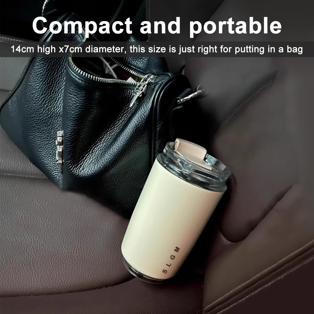 340ml Stainless Steel Thermos Cup Coffee Cup Vacuum Insulated Hot Cold Drink Tumbler Portable Milk Mug Drinking Flask for Travel