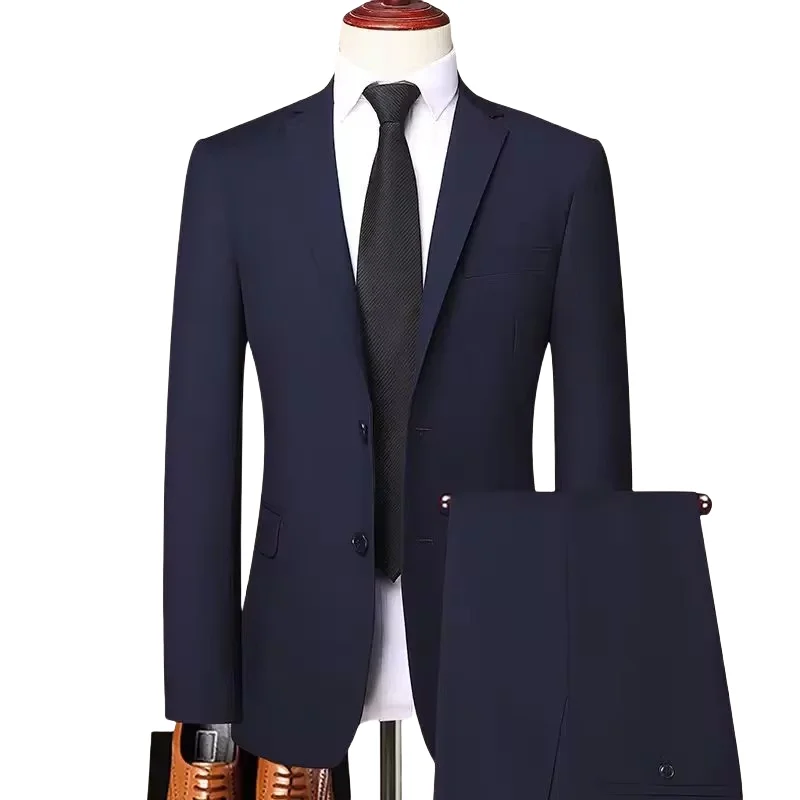 Men's Suit Business Professional Youth Office Worker Formal Dress Wedding Banquet Gentleman Two-piece