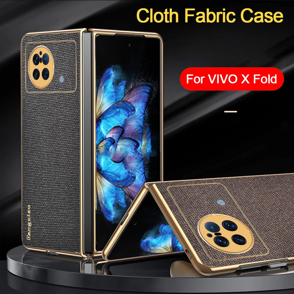 

For VIVO X Fold 5G Case High Quality Cloth Fabric Leather Shockproof Phone Capa for VIVO X Fold Case Protection Cover Fundas