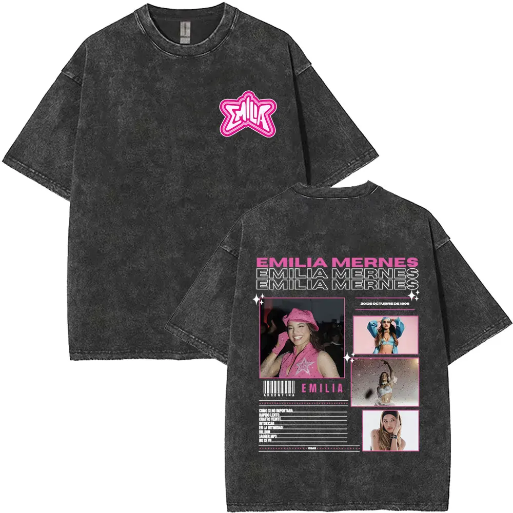 Camiseta Vintage lavada con gráfico de Singer Emilia Mernes MP3