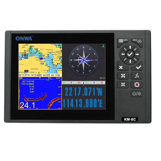 새로운 KP-39A LCD 7인치 ONWA GPS 차트 플로터 내장형 클래스 B AIS 트랜스폰더 업그레이드 버전