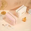 Personalized Embroidery Makeup Bag Portable PU Saffiano Leather Waterproof Toiletry Cosmetic Kits for Man Woman Custom Name Logo 6