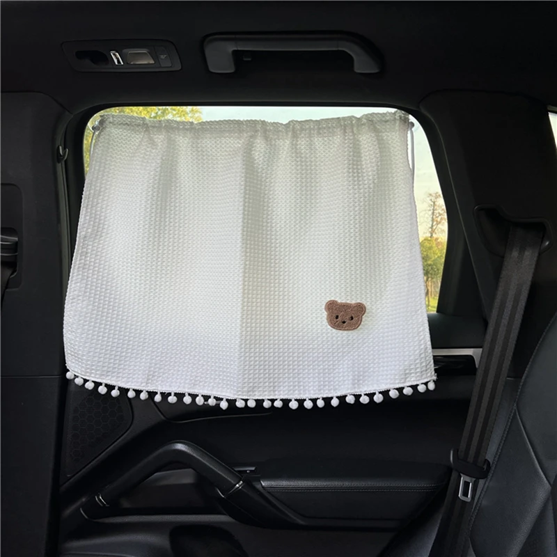 Car Side Window Sun Shade Universal Suction Cup Curtain Flower Car Window Sunshade Cover Cartoon Side Window Sunshade Uv Protection For Kid Baby Children