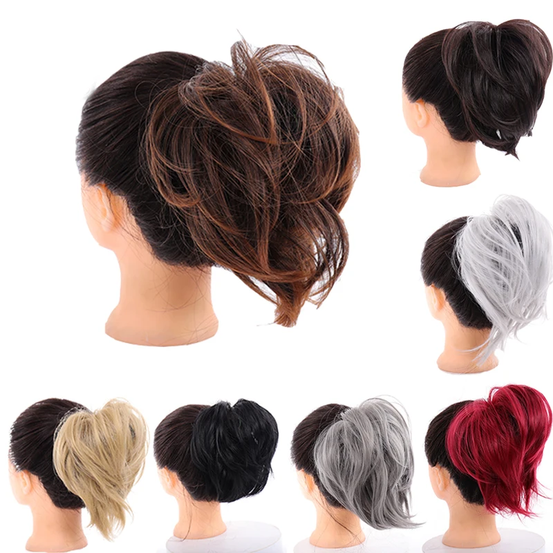 Lupu Synthetische Messy Bun Chouchou Chignon Met Elastische Haarbanden Donut Rechte Paardenstaart Haarstukken Voor Vrouwen Hair Extensions