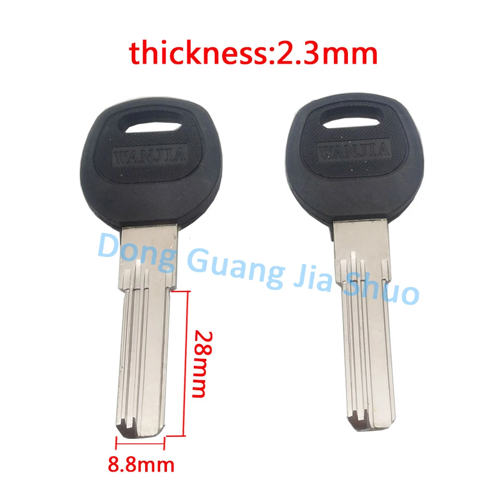 50PCS JS1157 rubber handle double row inner milling key blank household key blank