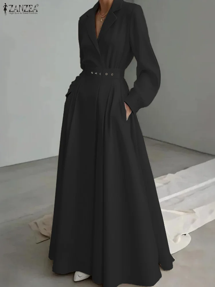 فستان عمل نسائي للخريف OL ZANZEA 2025 فساتين مكتب...