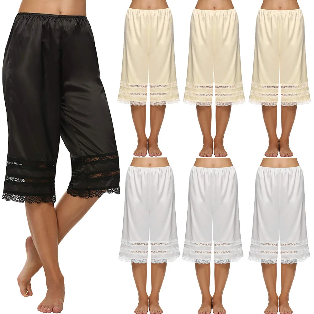 Summer Lady Silk Knit Underwear Underwear Fashion Solid Color Sexy Lace Loose Comfort Pajamas Pants Home Clothing Cropped Pants_ecoleips.com