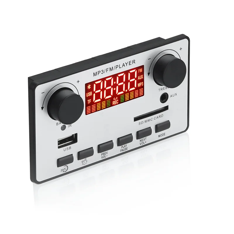 Bluetooth-Compatible5.0 자동차 FM 라디오 모듈, 앰프 베이스 MP3 플레이어 디코더 보드, 지지대 FM TF USB AUX, 2x40W, 80W