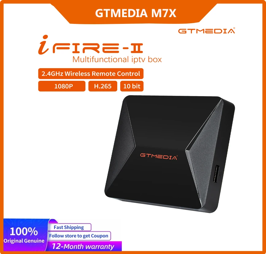 1Pc Hot Gtmedia Ifire2 Tv Box Set Top Box Decoder Tv Full Hd 1080P Hevc 10Bit 2.4G Telecomando Wireless Ibire 2 Iptv Box