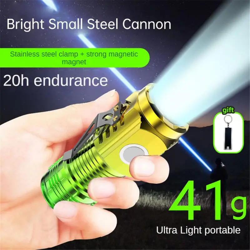 

Waterproof Outdoor Flashlight Night Hike Outdoor New Portable Lighting Mini Flash Super Bright Clip Light Strong Light Flashligh