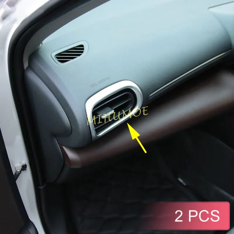 Toyota Yaris Cross 2021-2023 용 매트 크롬 인테리어 센터 콘솔 대시 보드 사이드 에어 벤트 커버 서라운드