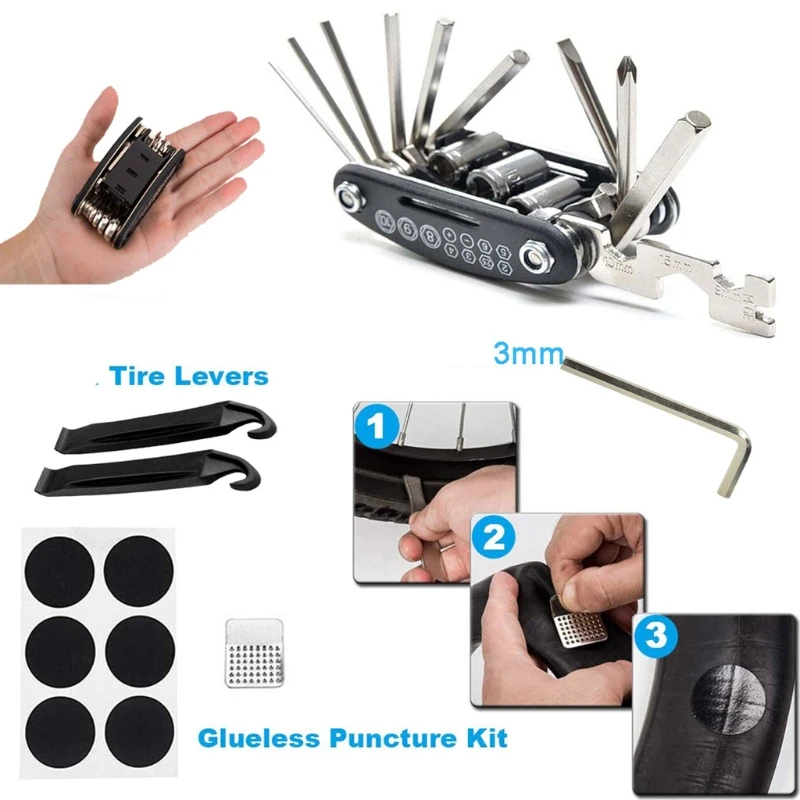 

16 in 1 Bike Multi Repair Tool Set Spoke Cycle Screwdriver Tool Wrench Mountain Cycle Tool Sets Durable