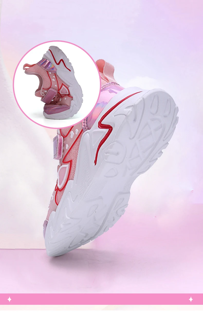 Frühling Herbst Kinder Turnschuhe PU Mädchen Elegante Mesh Casual Licht Kinder Nicht-slip Sport Schuh Mode Atmungsaktive Laufschuhe – Detail 5