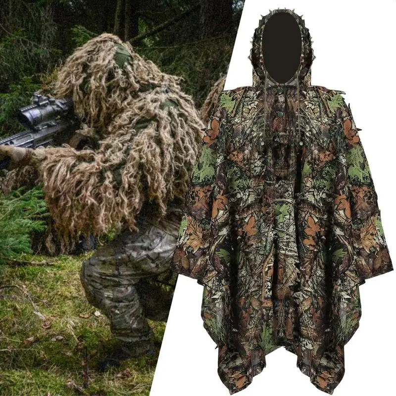 Bird Photo Camouflage Clothing 3D Effect Bird Photo Camouflage Cloak Breathable Animal Photography Invisible Cape Field Training