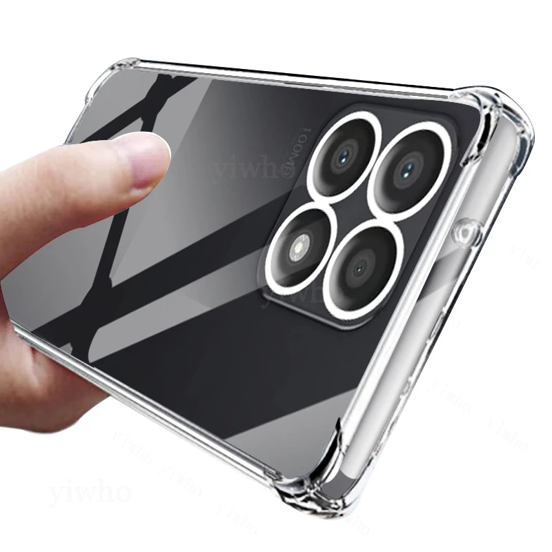 Shockproof Clear Silicone Case - Transparent Protective Phone Cover with Camera Guard