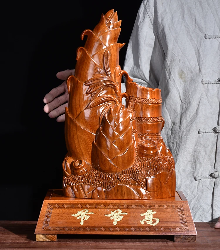 

46CM Large GOOD HOME SHOP Spiritual Mascot # Company business career Steadily high Handmade Rosewood carving FENG SHUI statue