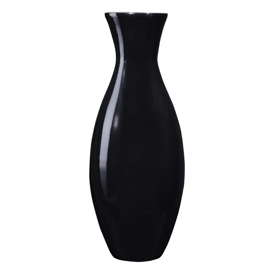 Sustainable Black Bamboo Floor Vase 20 Inches Tall
