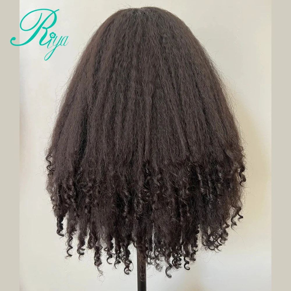 Yaki Straight 360 Full Lace Wig Human Hair Preplucked With 4CEdges Hairline 250% 13x6Curly Lace Front Human Hair Wigs For Women