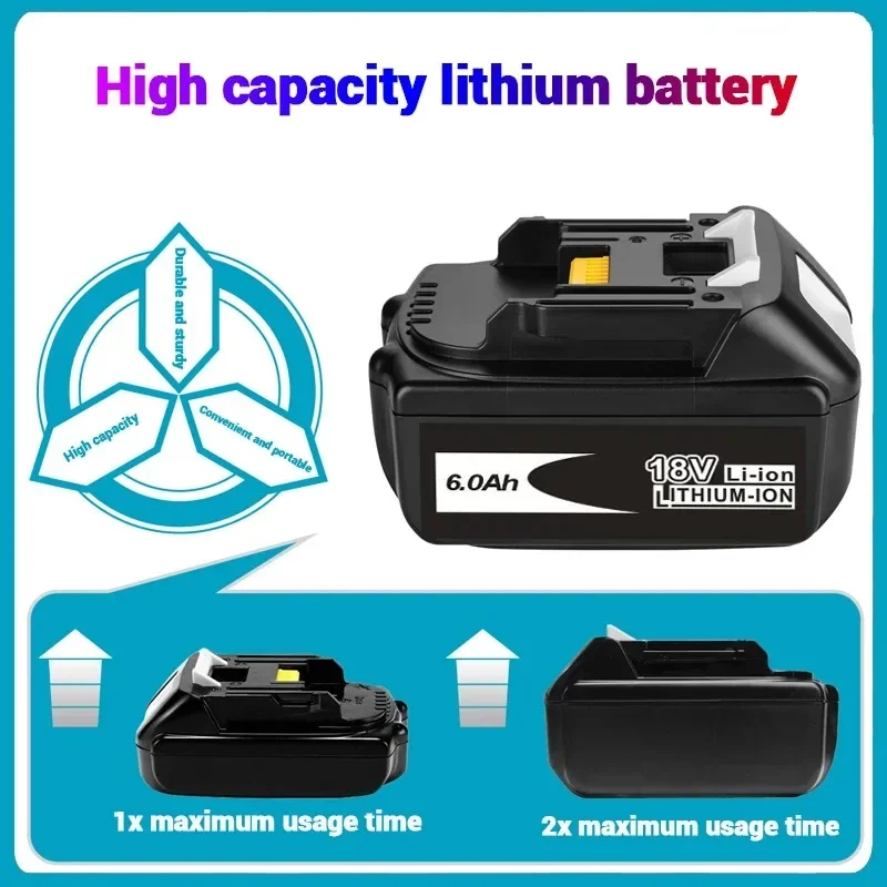 18V Battery For Makita 18 V Power Tools Replacement Accessories BL1860 BL1830 Li-ion Rechargeable batteries Pack charger