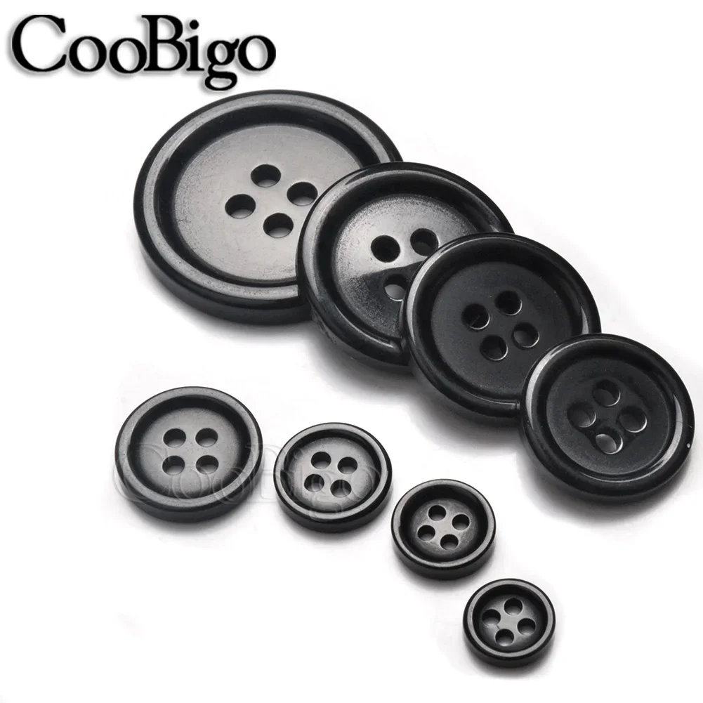 50-500pcs Plastic Sewing Button for Clothes Needlework DIY Craft Accessories 4-holes Round 8mm 9mm 10mm 13mm 15mm 18mm 20mm 25mm 3