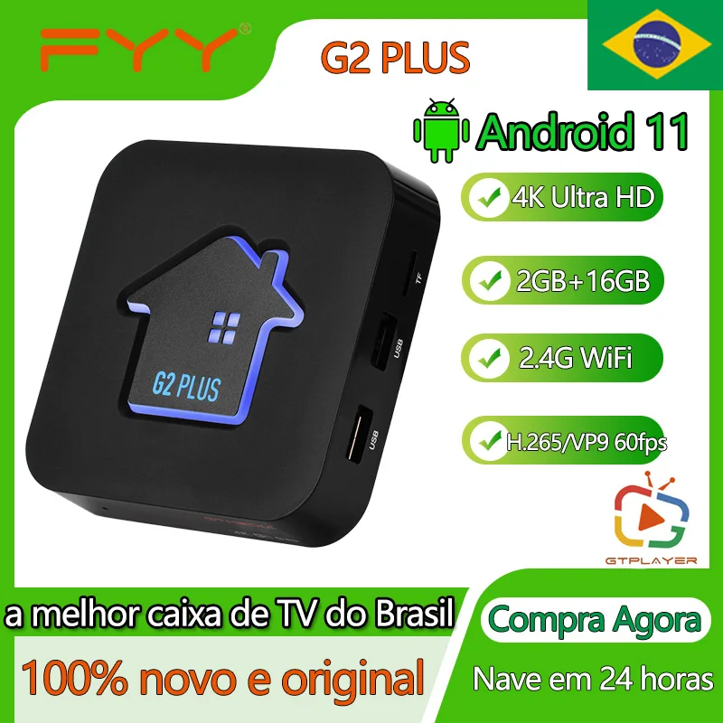 

ТВ-приставка GTMEDIA G2 PLUS, Android 11, 4K, Ultra HD, 2 + 16 ГБ, 2,4 ГГц, Wi-Fi