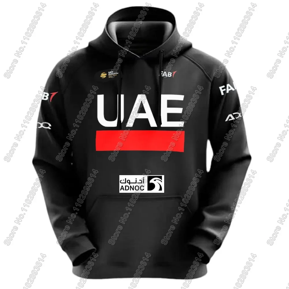 UAE Team Men Hoodie Black Sweatshirt Tadej Pogačar Clothing Hoody Streetwear Casual Pullover Jackets Unisex Coats