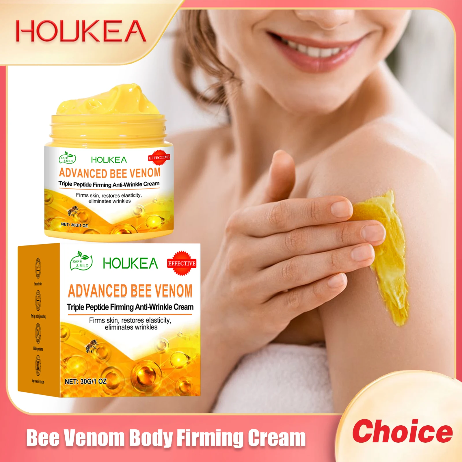 Bee Venom Body Firming Cream Improving Sagging Keep Brighten Light Weight Relax Muscle Improve Elasticity Body Cream Moisturizer 1