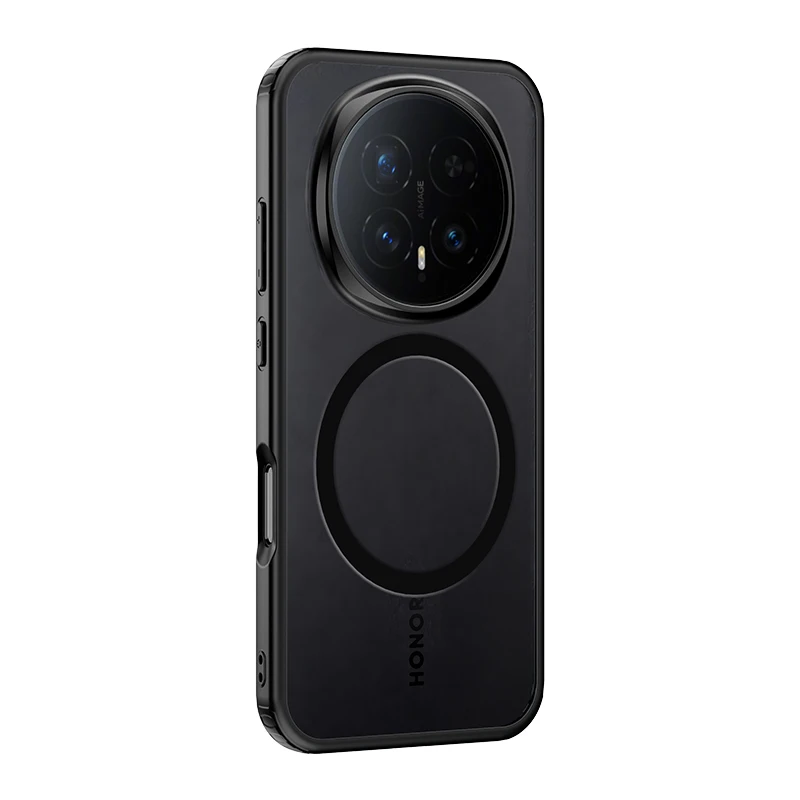 Magnetic Translucent Matte Hard PC Shockproof Case - Semitransparent Back Cover