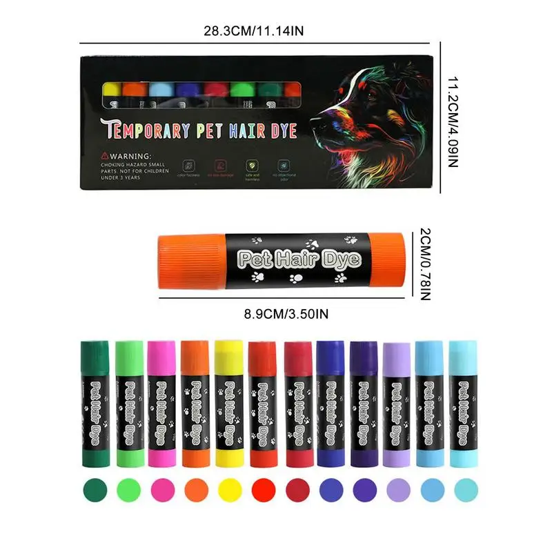 Pintura para s, 12 colores, tinte para el cabello lavable para mascotas, pintura para piel, marcadores para marcar animales de granja para ganado, caballos, mascotas, colores temporales para el cabello - Imagen 6