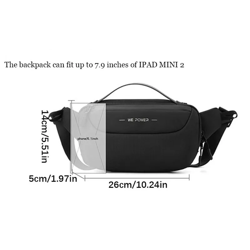 HVTIL Men Minimalism Style Luxury High Quality Chest Bag Travel Large Capacity Fashion Crossbody Pack Outdoor Leisure Bag Bolsas
