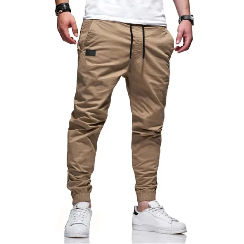 

Y2K Autumn New Men Pure Cotton Solid Long Pants Sweatpants Mens High Quality Casual Joggers Sports Pants Pantalones Cargo Hombre