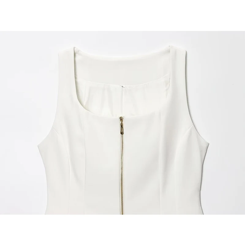 2025 Women's Vest Fashion Zipper Corset Vest Top Lady Casual Cropped Sleeveless Jacket Streetwear New Waistcoats ﻿Tops