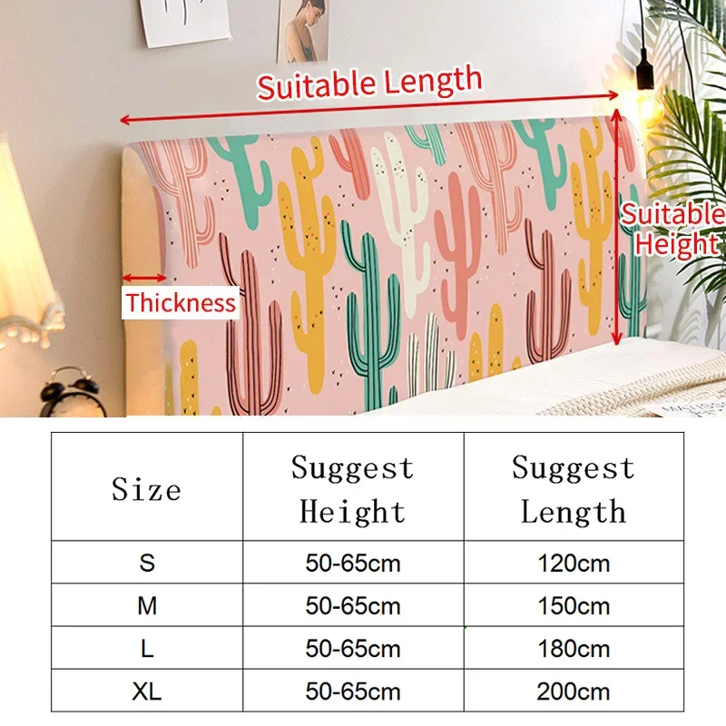 Cartoon Headboard Cover All-inclusive Bed Head Cover Elastic Bedspreads Fully Enclosed Bed Head Back Protector Cute Dust