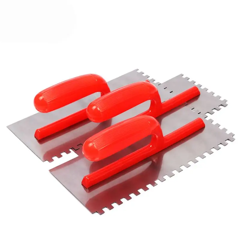 8x8mm/6x6mm Stainless Steel Plaster Finishing Trowel Square Notch Anti-slip Tile Scraper Building Tool inox pintura
