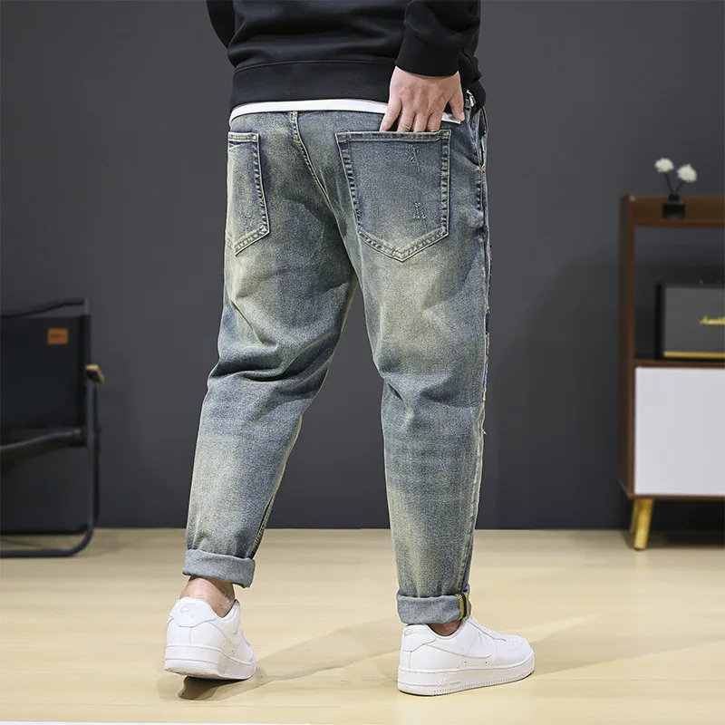 حجم كبير السراويل الرجالية حزام مطاط أرجل صغيرة ال...