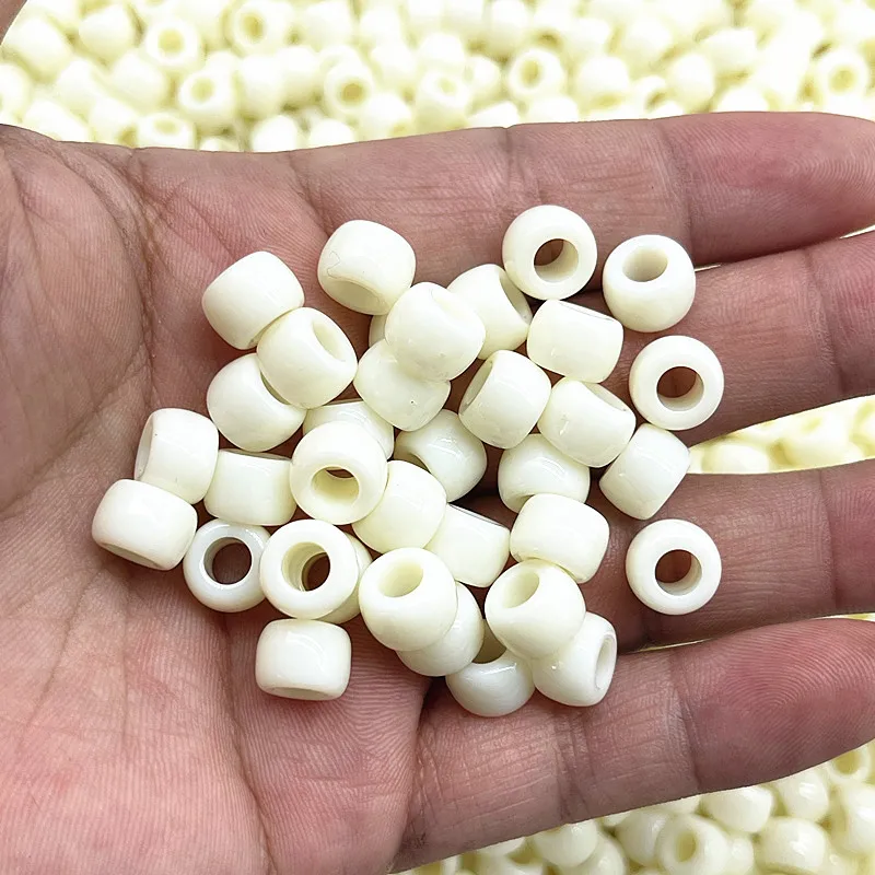 새로운 50 개/몫 6X9mm 큰 구멍 아크릴 비즈 스페이서 루즈 비즈 쥬얼리 만들기 DIY 수제 의류 액세서리