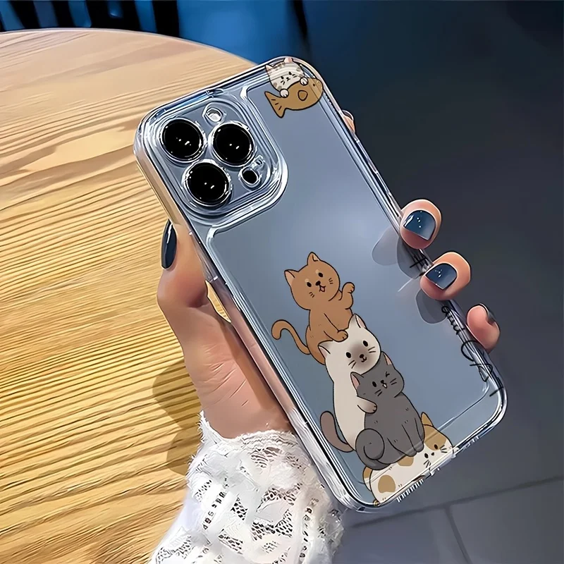 Adorable Cartoon Cat Soft Phone Case
