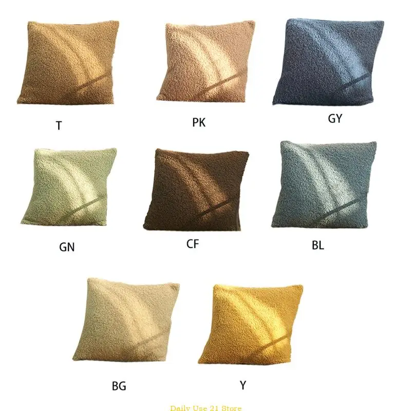 

1PC Soft Cushion Cover Decorative Pillow Cases Throw Pillowcase Solid Color Plush Home Decor Sofa Pillows Covers