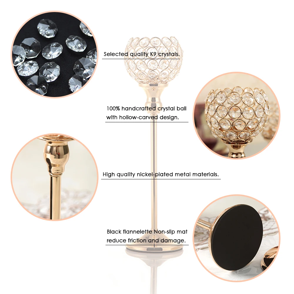 Crystal Tealight Candle Holders for Wedding and Home Decoration