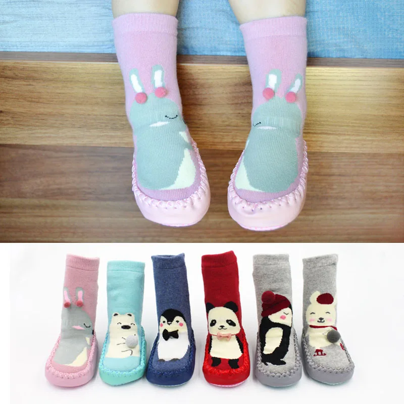 

Toddler Indoor Sock Shoes Newborn Baby Socks Winter Thick Terry Cotton Baby Girl Sock with Rubber Soles Infant Animal Funny Sock