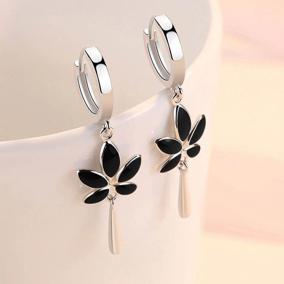 CHSHINE Ohrringe aus 925er-Sterlingsilber mit Ahornblättern, Wassertropfen, für Damen, Hochzeit, Bankett, Charm, Geschenk, Schmuck – Detail 4