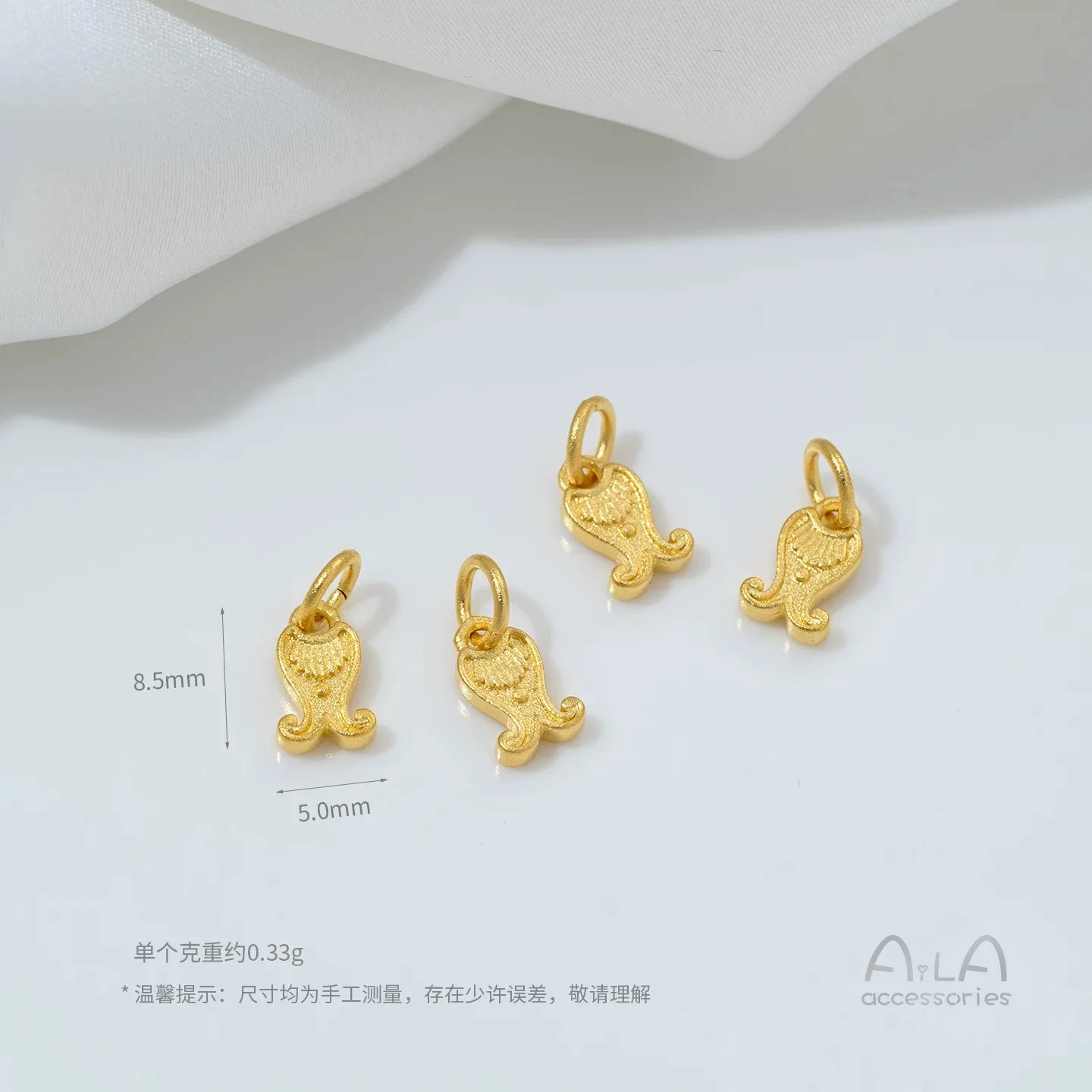 구리 도금 골드 지르콘 포니 피쉬 시그니처 플라워 태그 펜던트 DIY 팔찌 목걸이 모래 금 보석 액세서리