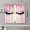 2pcs, Curtains&Window Treatment 2D print Pink eyelashes Versatile Polyester (without rod) Versatile All for Bedroom, Living 3