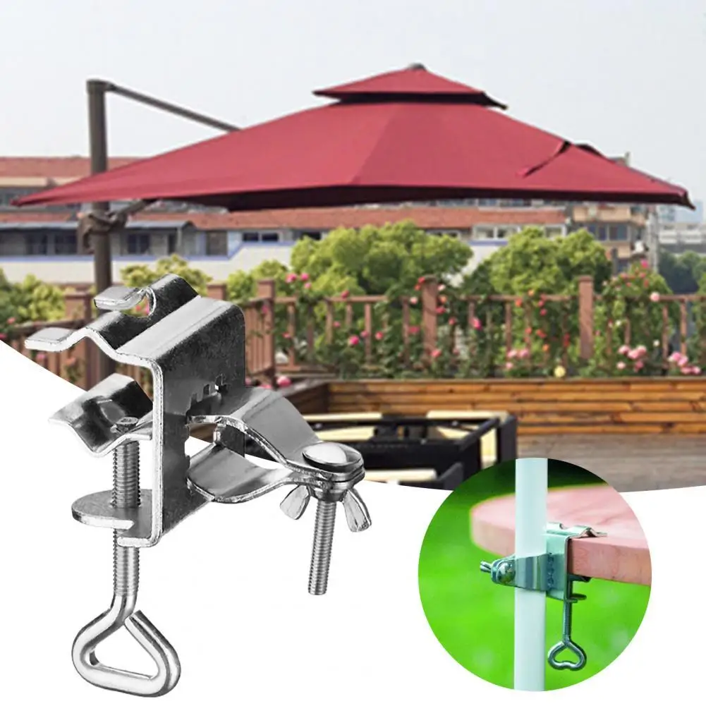 Table Umbrella Clamp Courtyard Parasol Stand Umbrella Holder Clip Outdoor Patio Beach Clamp Stable Fixed Bracket Sun Umbrellas